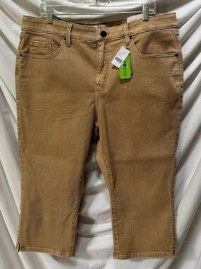 NWT Lane Bryant High Rise Light Brown Stretch Capri Jeans Pants 18 ~ New